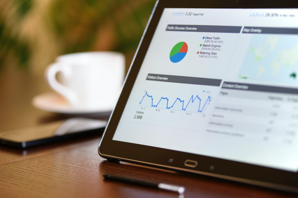 Google Ads Management 8 PPC Services Report on a Tablet